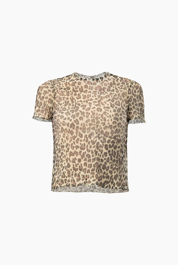 Blusa Animal Print Manga Corta