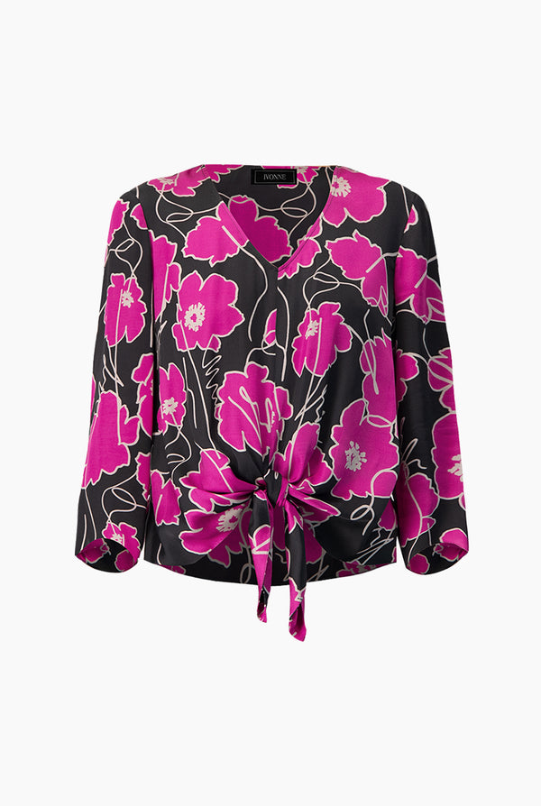 Blusa de amarre y escote en V