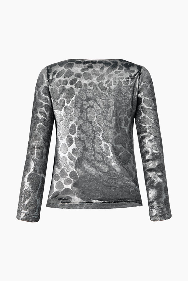Blusa recta plata manga larga