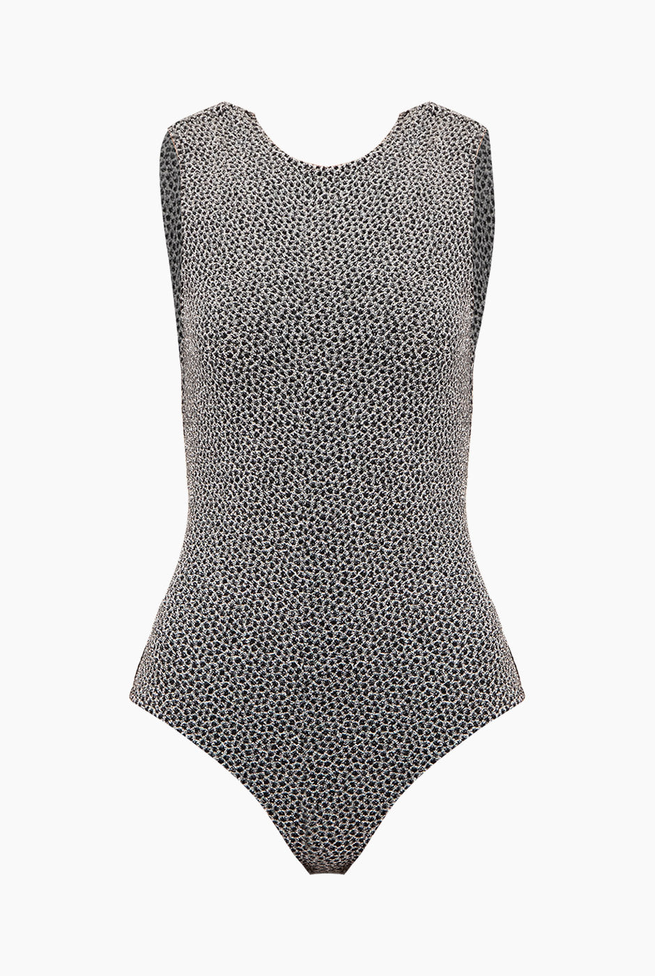 Body plata sin mangas con escote redondo y espalda drapeada