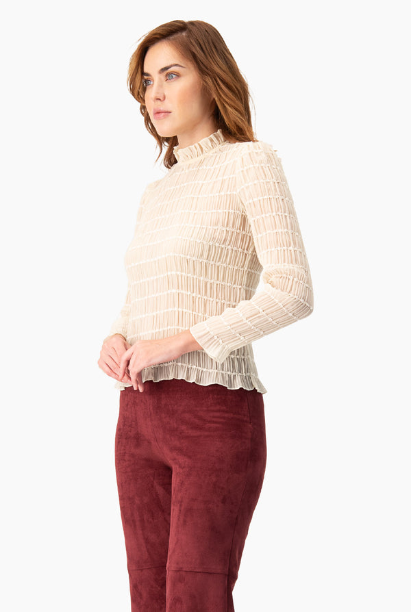 Blusa manga larga con textura