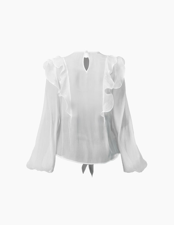 Blusa transparente de manga larga