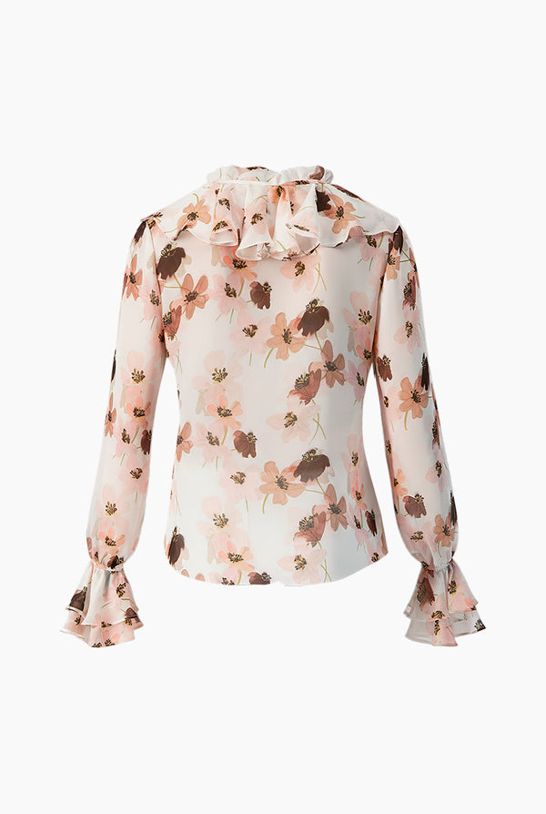 Blusa escote en V con olan