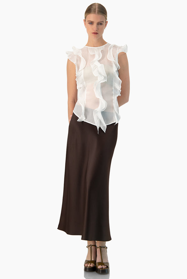 Blusa transparente sin mangas
