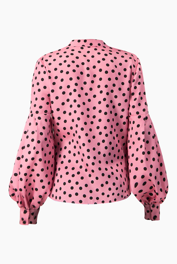 Blusa lunares de manga larga