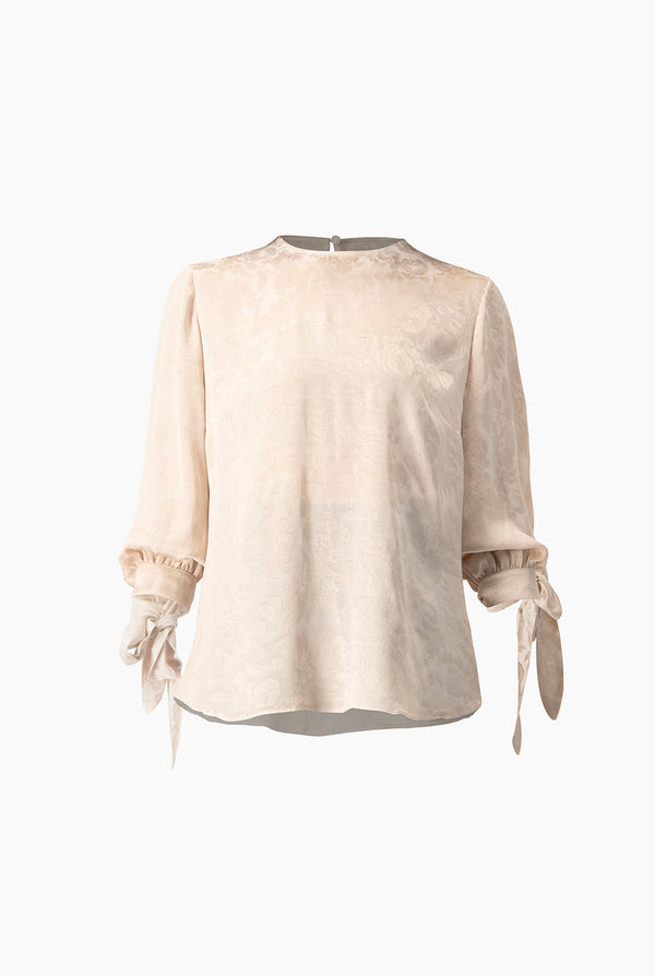 Blusa recta de manga con amarre