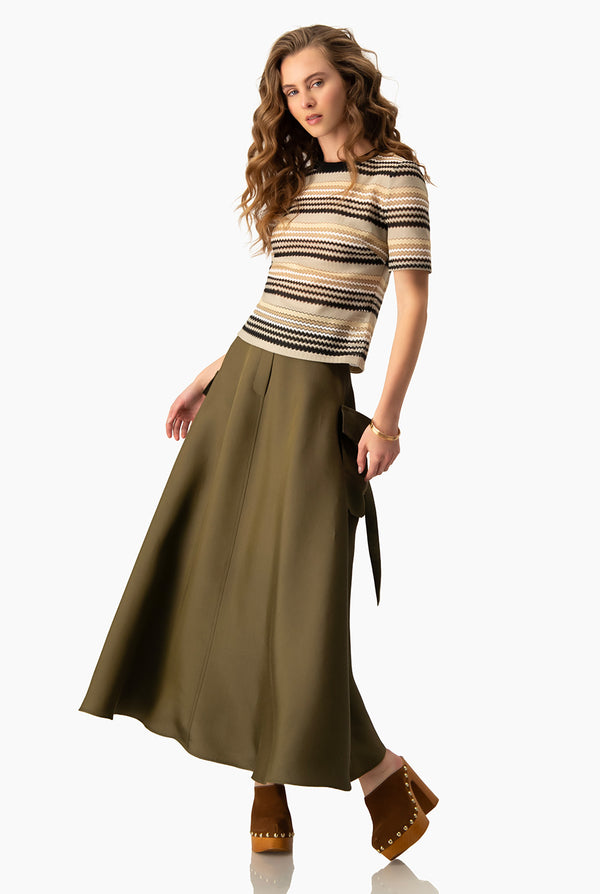 Blusa recta tejida manga corta