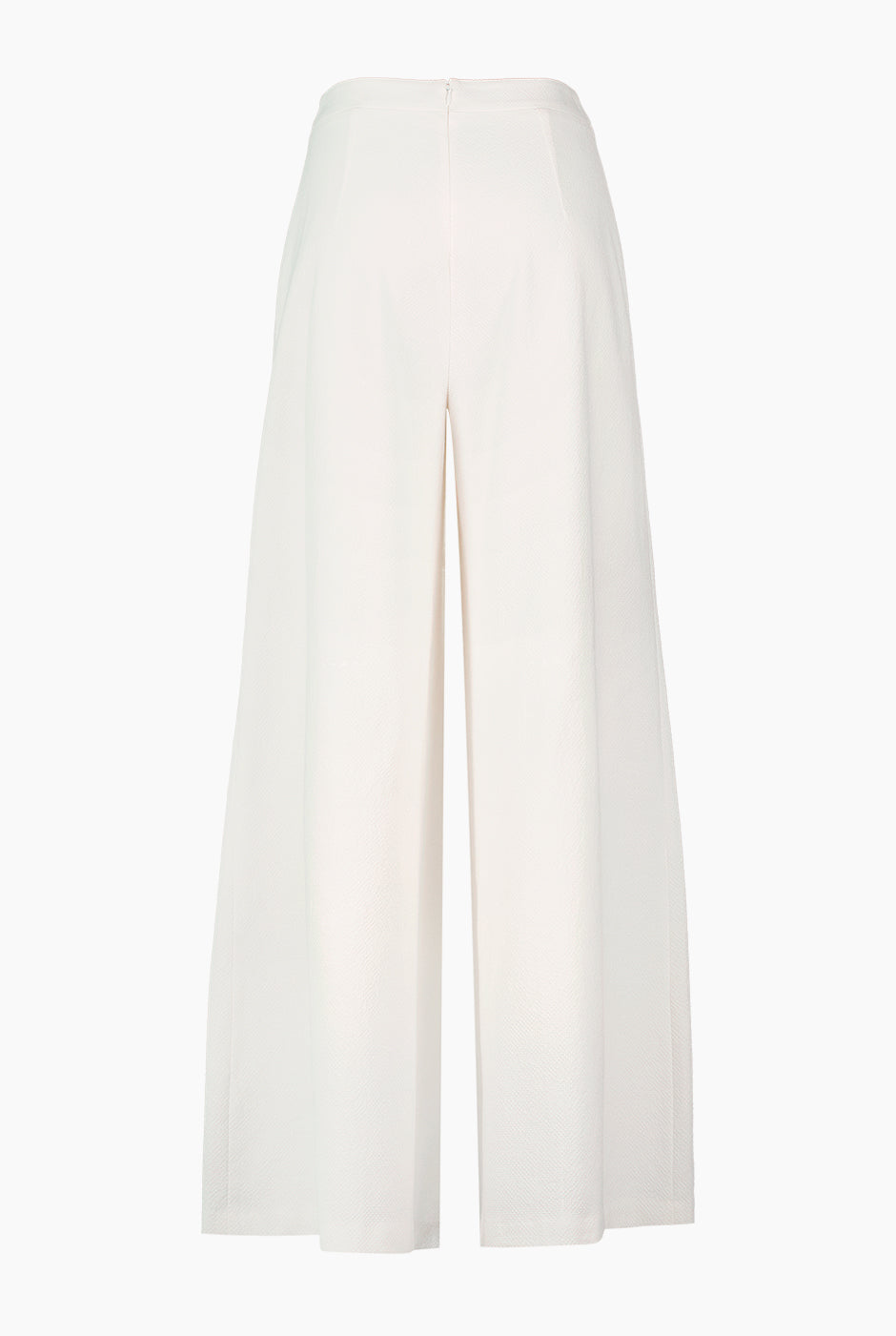 Pantalón blanco estilo palazzo de Ivonne con cierre trasero