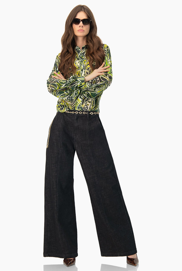 Jeans Amplios Tiro Alto Negro