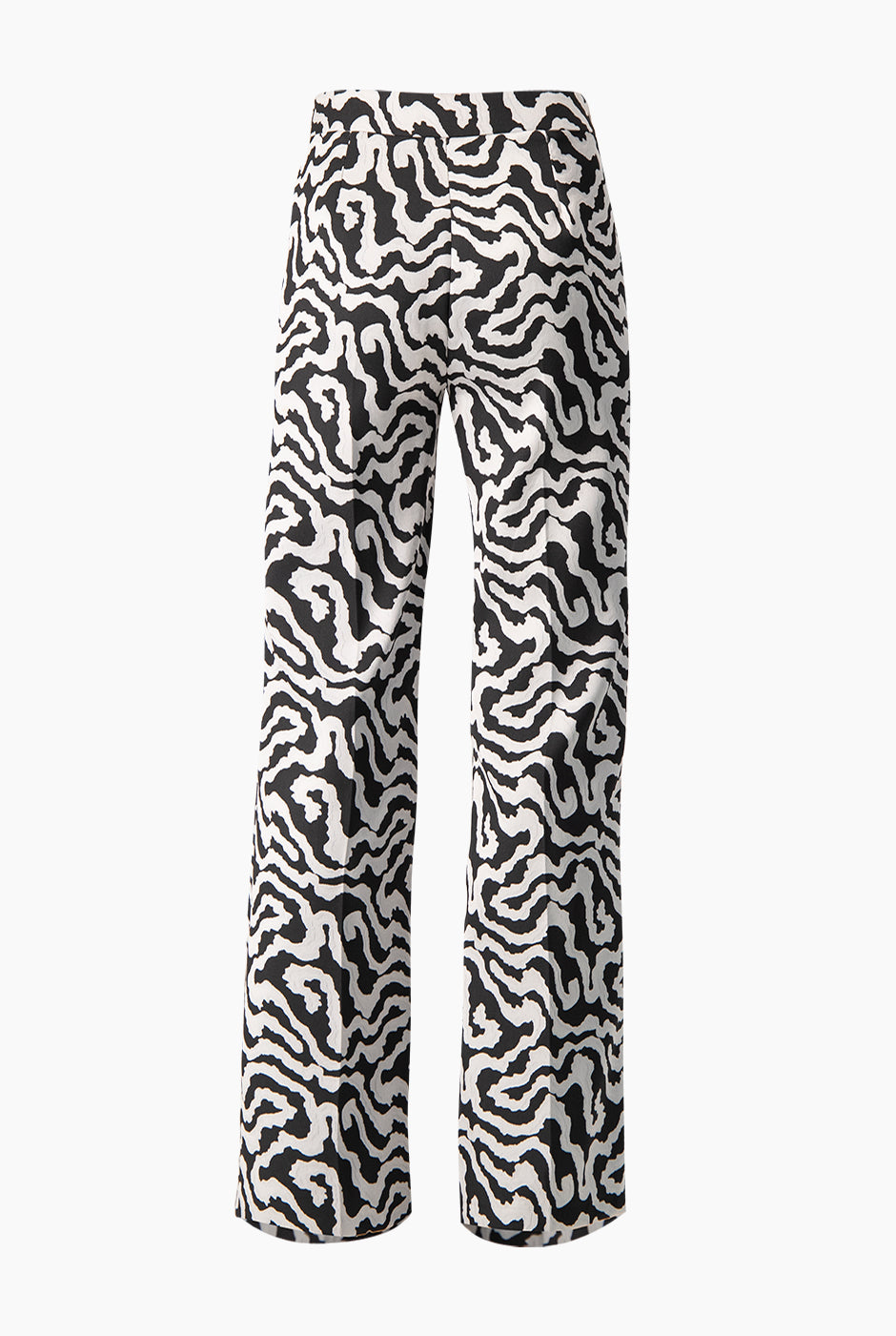 Pantalón recto plateado con estampado animal print