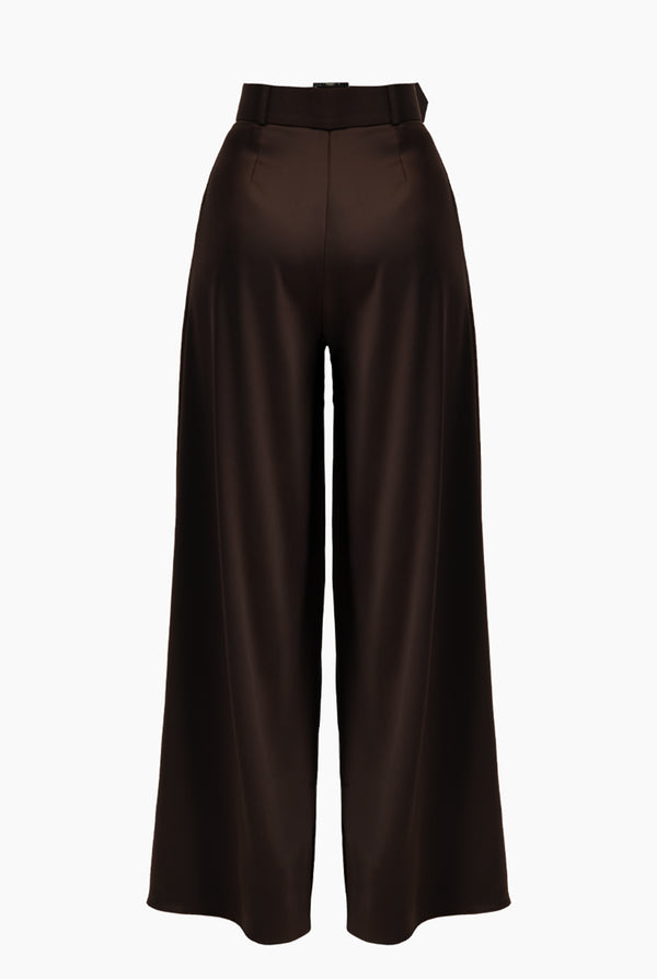 Pantalon amplio cafe