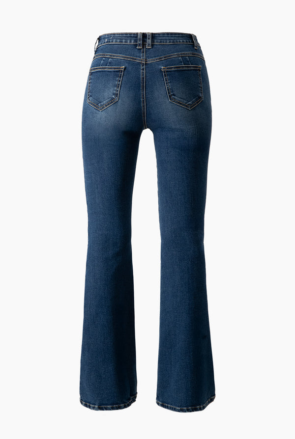 Jeans campana de un boton