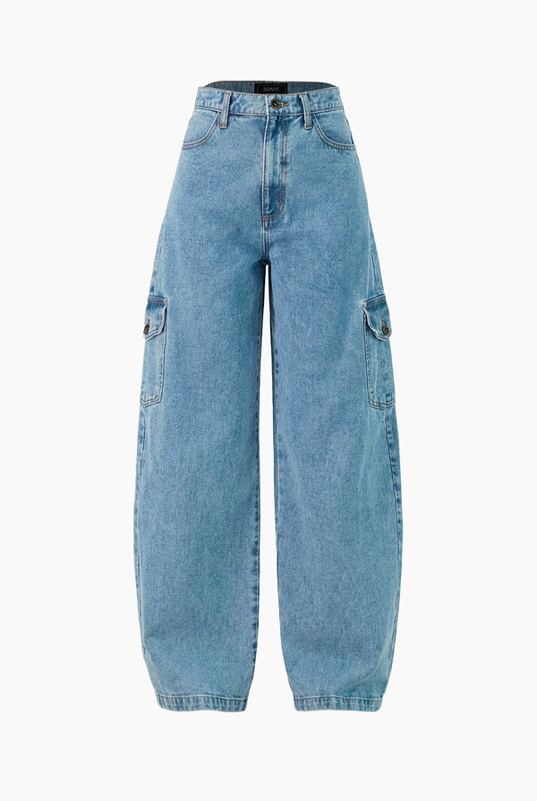 Jeans cargo amplio