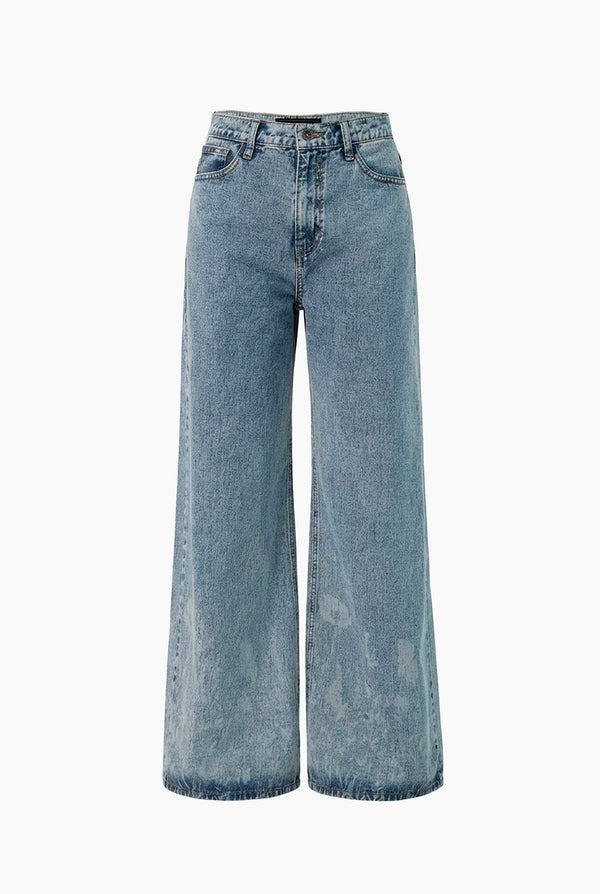 Jeans denim de pierna amplia