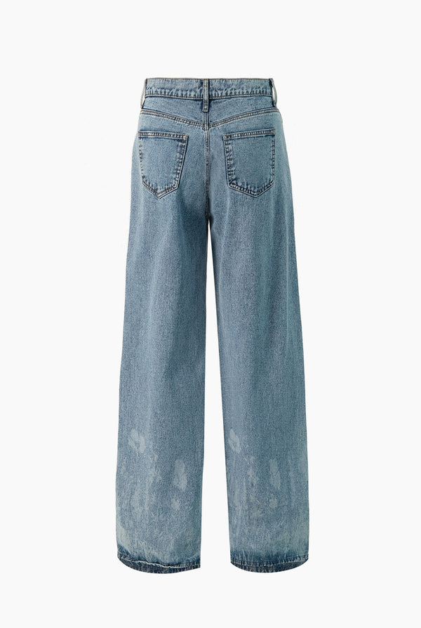 Jeans denim de pierna amplia
