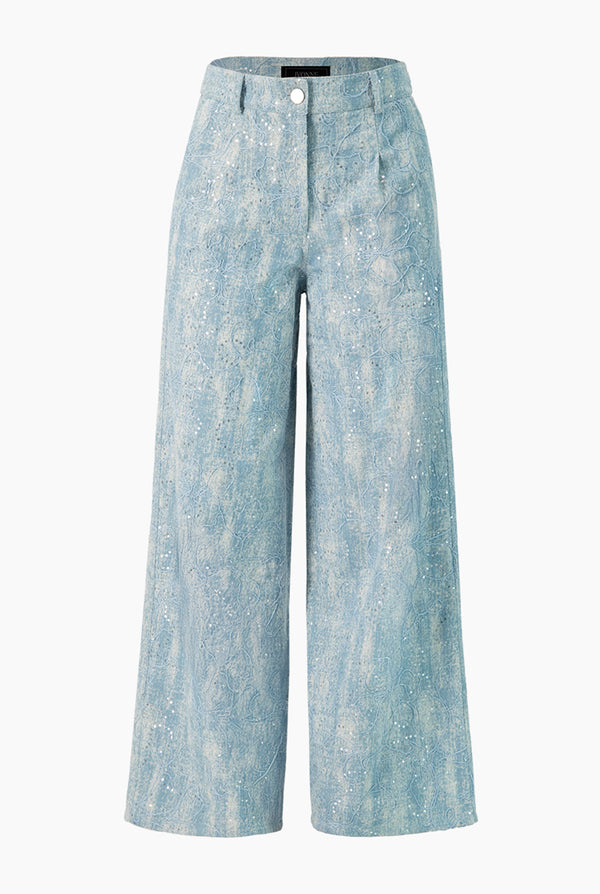 Pantalon denim pierna amplia