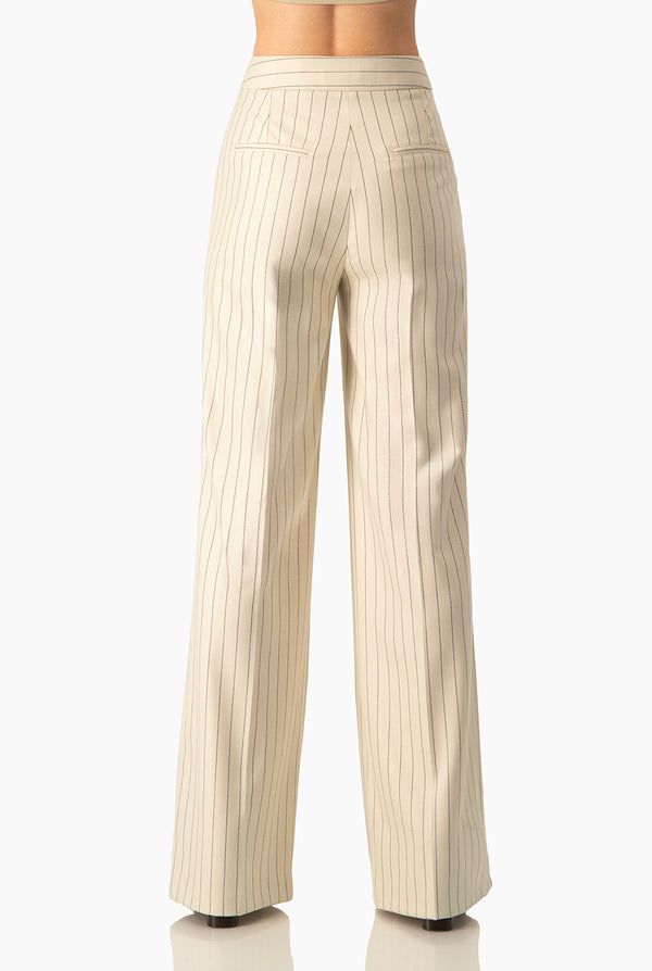 Pantalon a rayas de pierna amplia