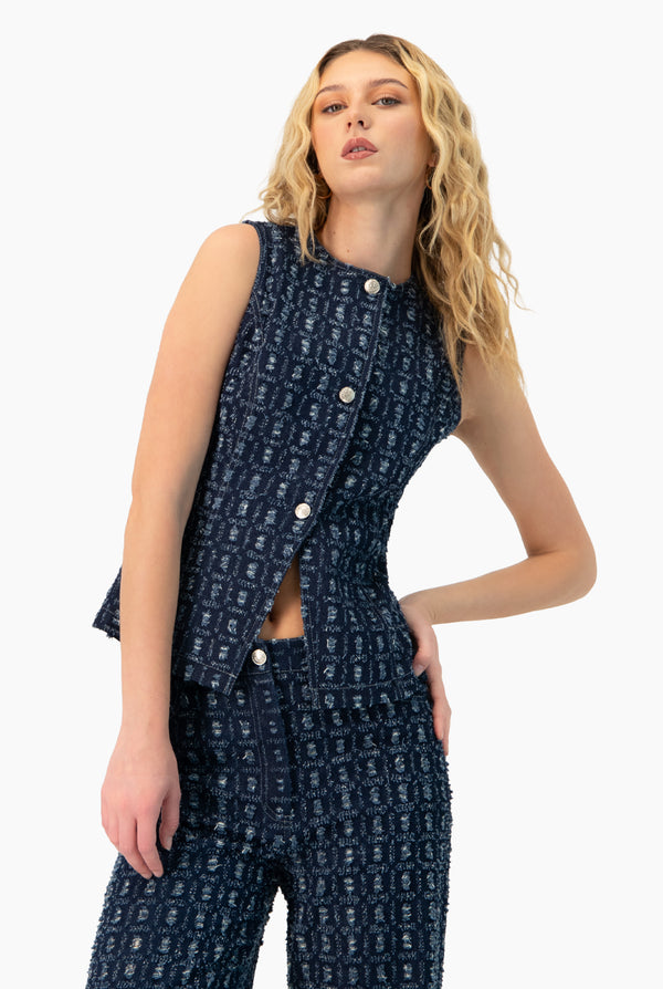 Chaleco denim con botones