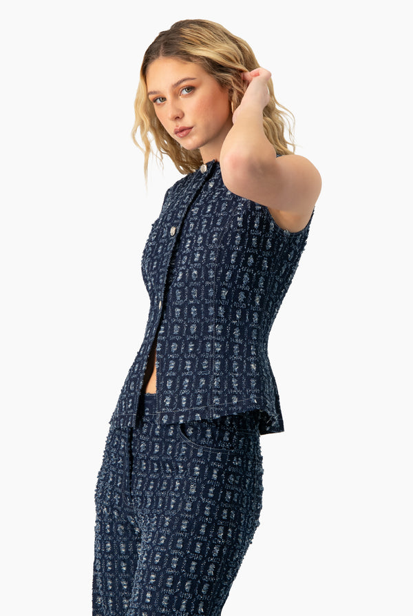 Chaleco denim con botones