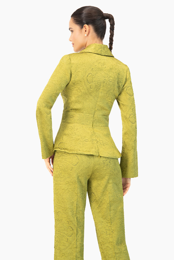 Saco Verde Elegante Peplum