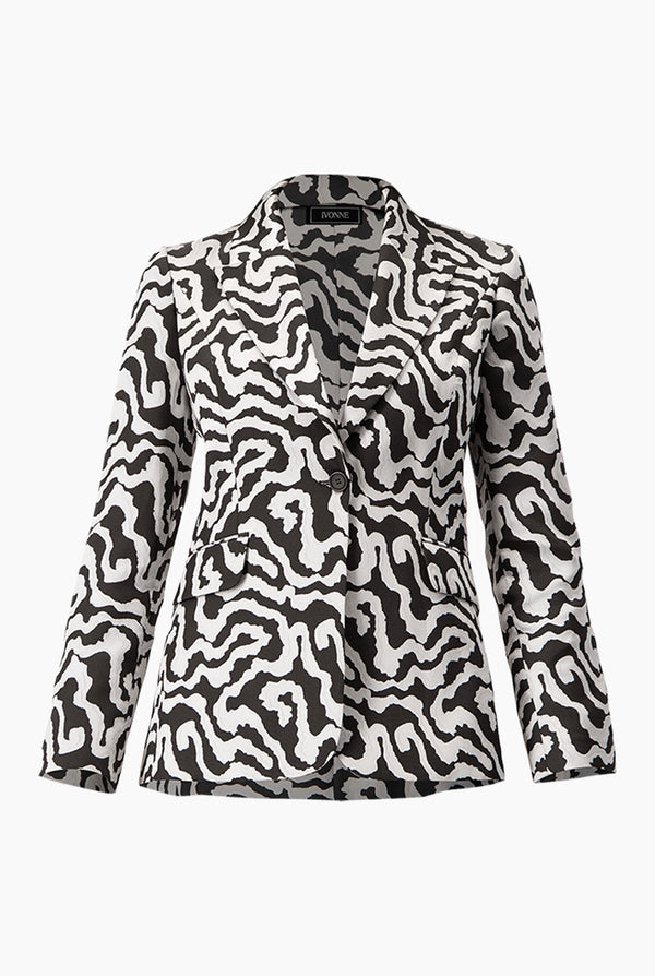 Saco Animal Print Plateado