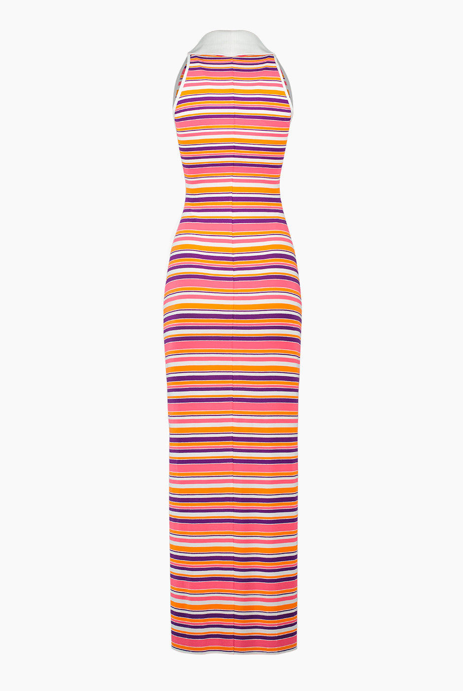 Vestido maxi sin mangas, escote en V y estampado multicolor
