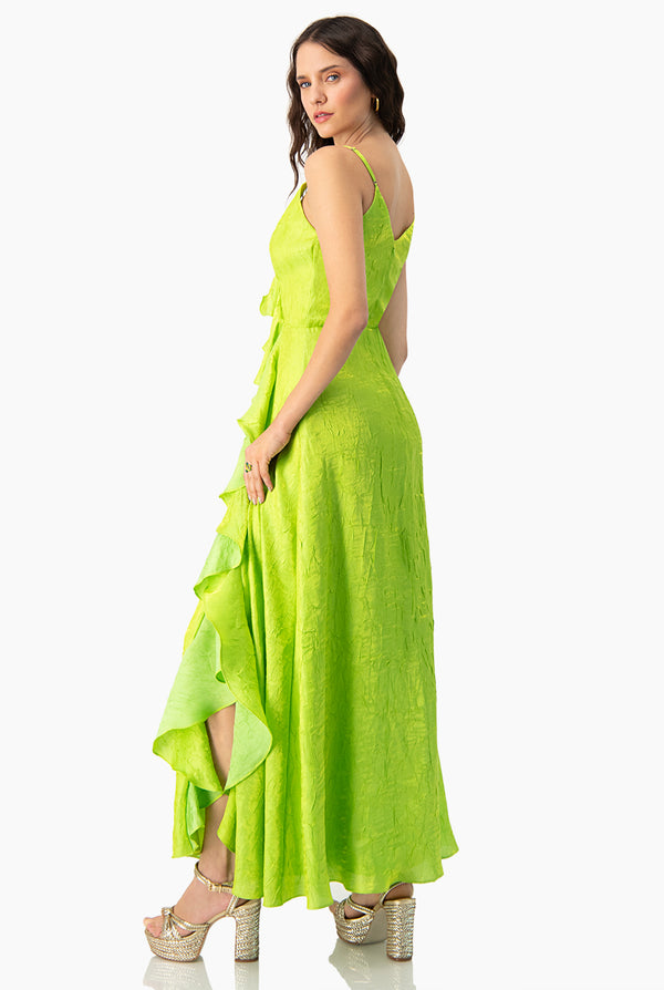 Vestido maxi con abertura y escote en V