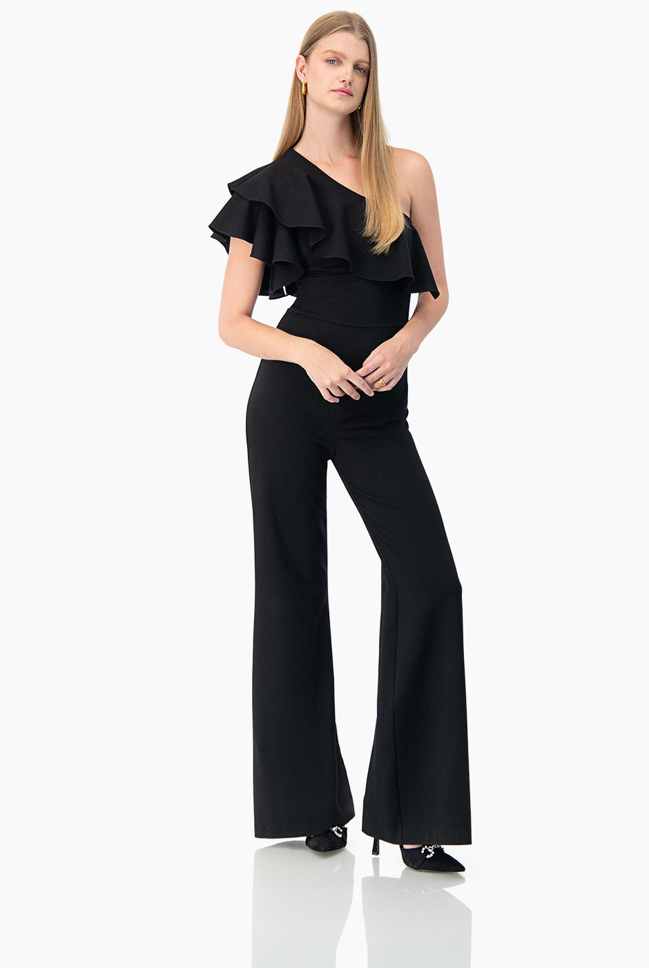 Jumpsuit semi acampanado de un hombro