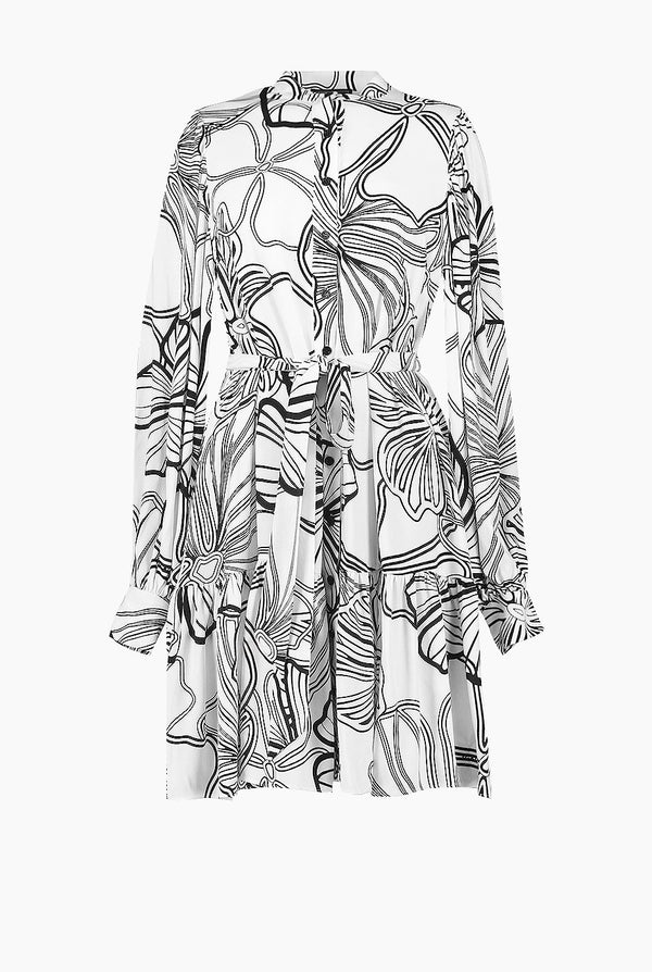 Vestido corto de cuello tipo mao