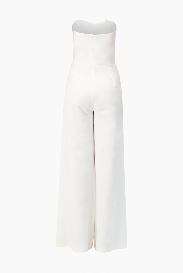 Jumpsuit strapless y pierna ancha