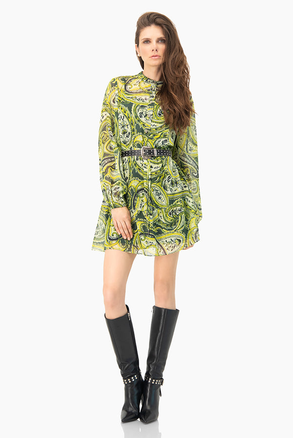 Vestido Verde Estampado Paisley