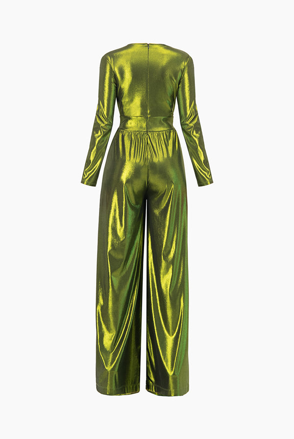 Jumpsuit Verde Olivo Escote V