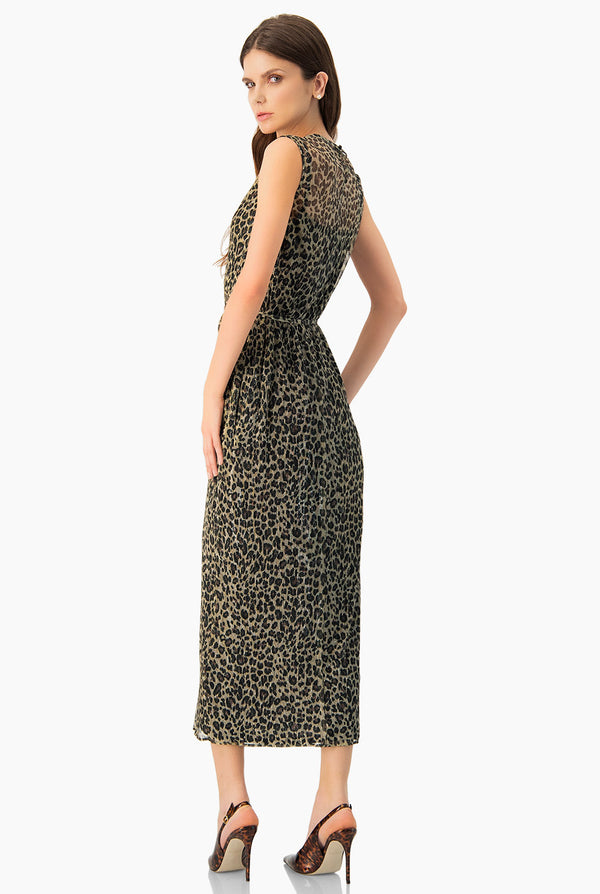 Vestido Largo Animal Print Elegante
