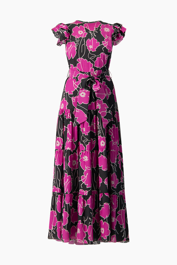 Vestido maxi de cuello redondo