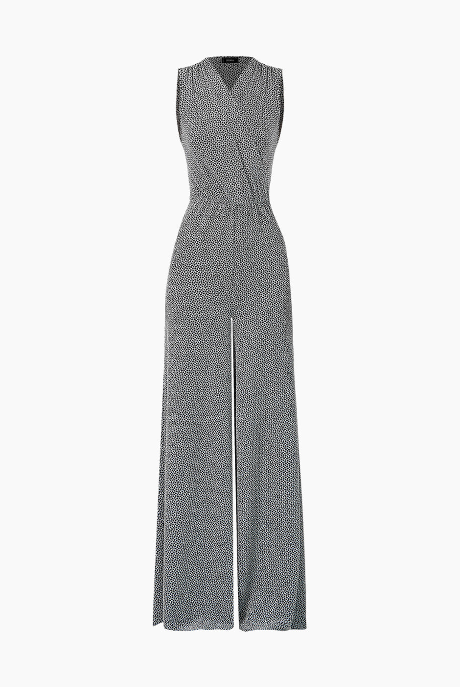 Jumpsuit plateado sin mangas con escote en V y cintura elástica