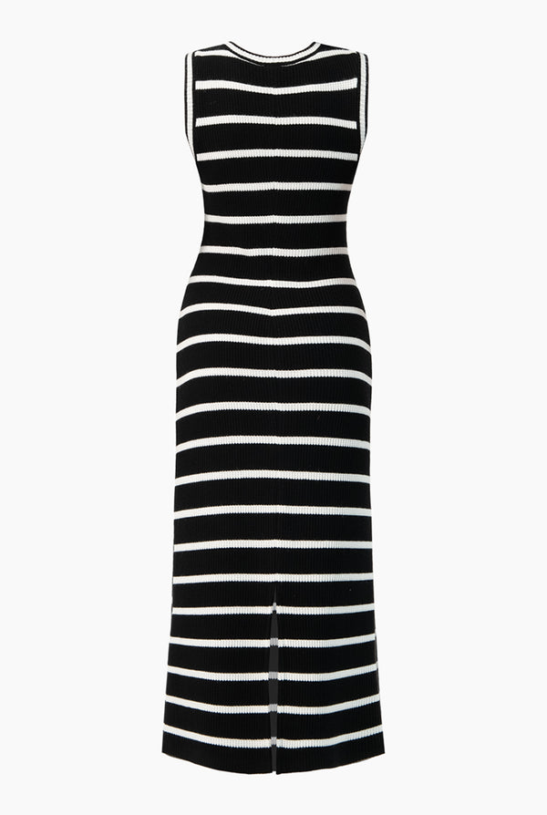 Vestido largo tejido y sin mangas