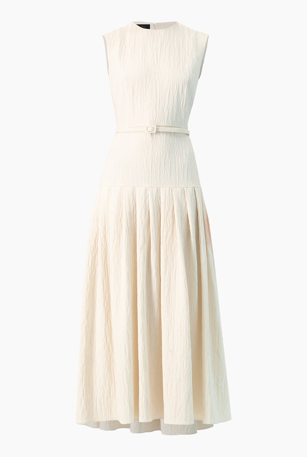 Vestido largo sin mangas marfil