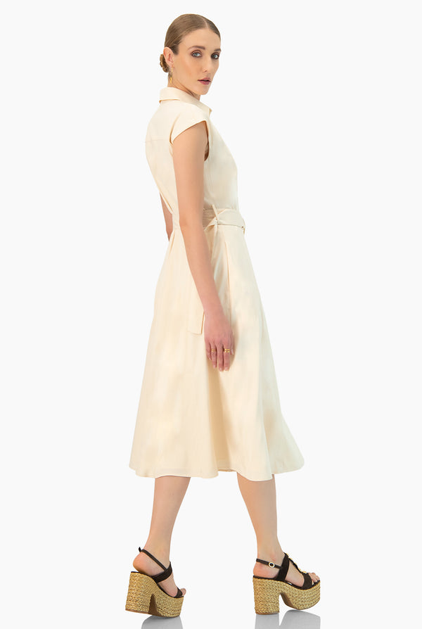 Vestido camisero largo sin mangas
