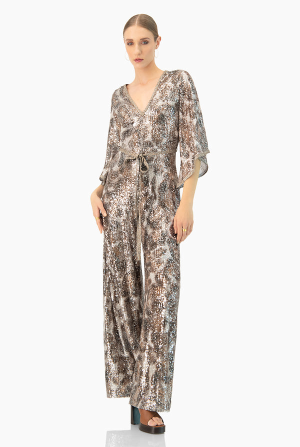 Jumpsuit lentejuelas y manga larga