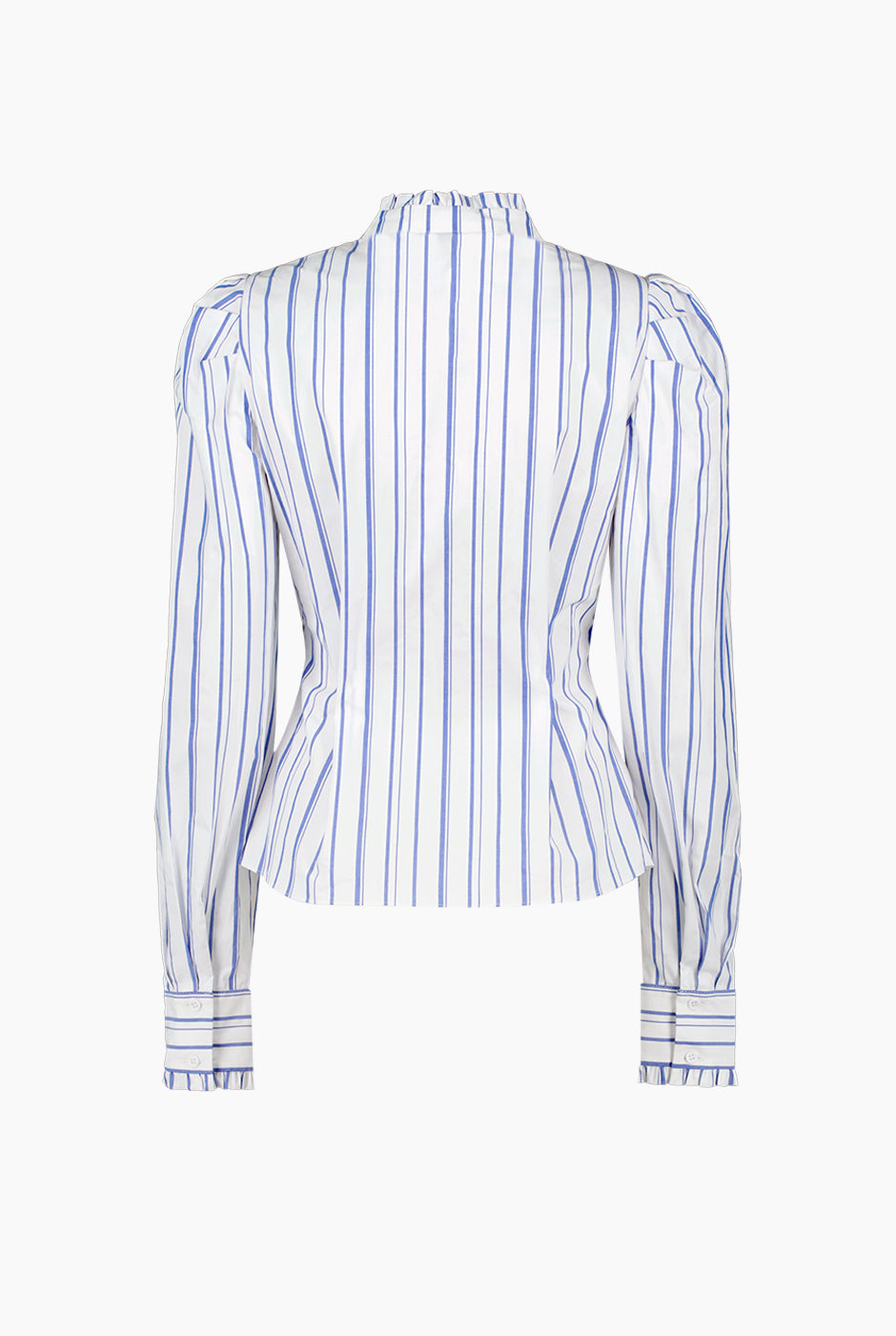 Camisa recta de manga larga con estampado de rayas