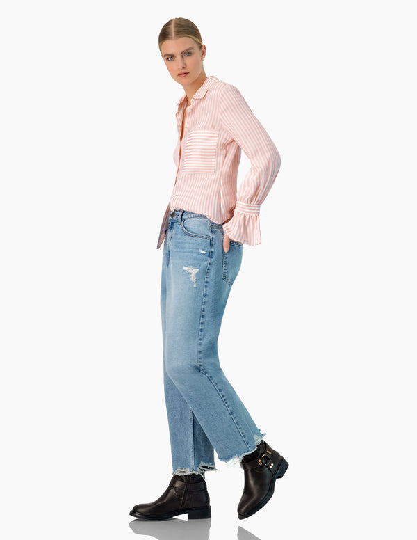 Camisa rayada manga larga