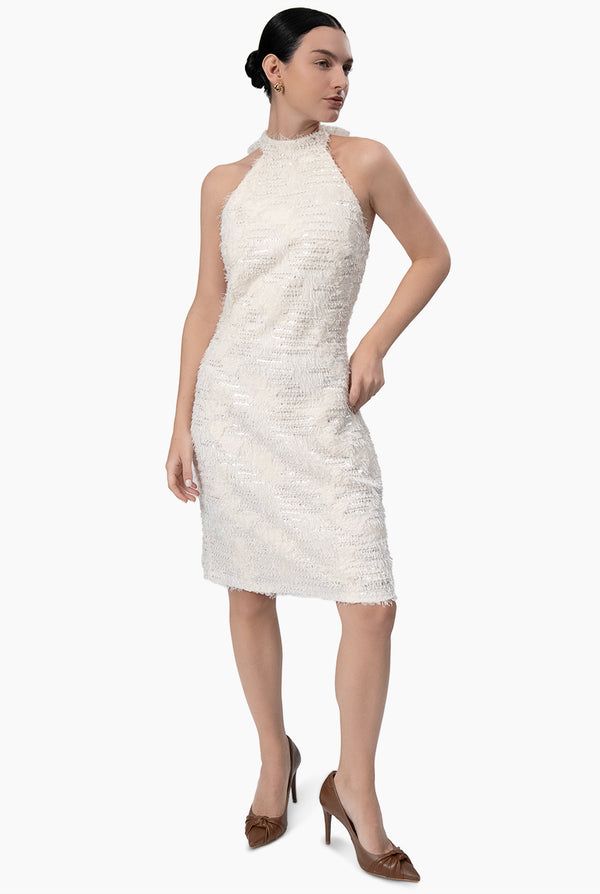 Vestido corto de cuello halter