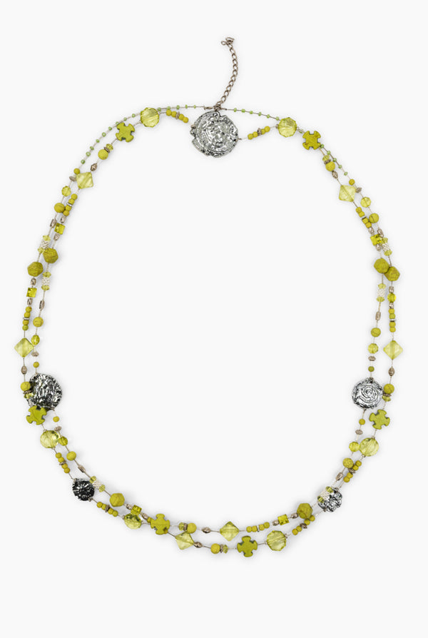 Collar Silver Green Bohemio