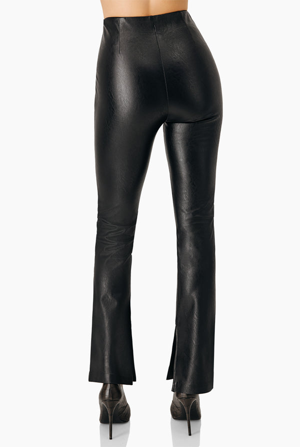 Pantalón PU High-Waste Negro