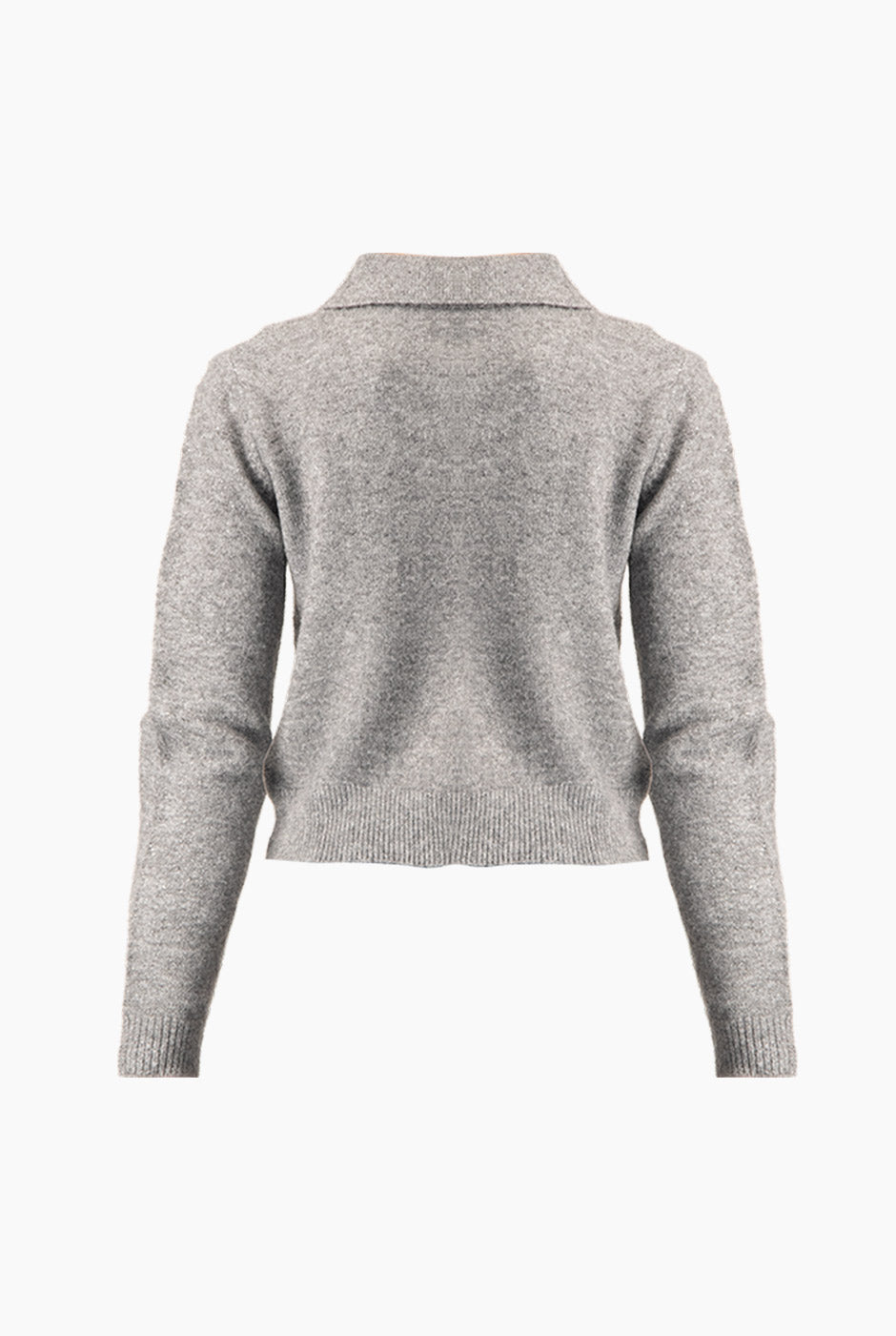 Suéter Shimmer Grey con botones dorados y brillo