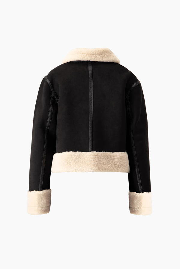 Chamarra Biker Terciopelo Negro