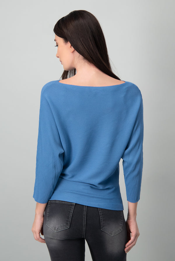 Blusa canale manga 3/4  kimono Azul