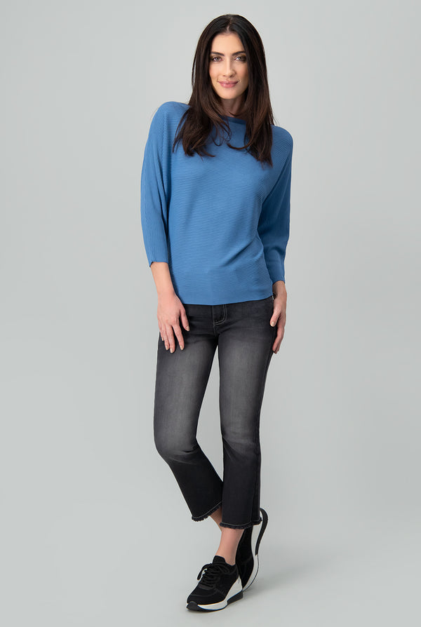 Blusa canale manga 3/4  kimono Azul