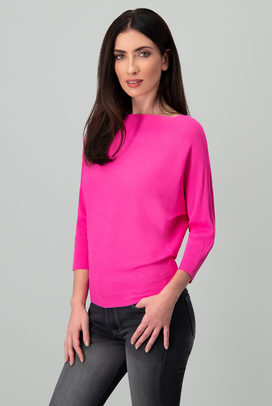 Blusa canale manga 3/4  kimono Fucsia