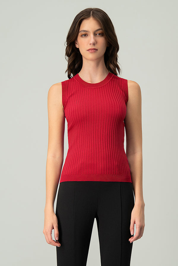 Top básico sin mangas Rojo